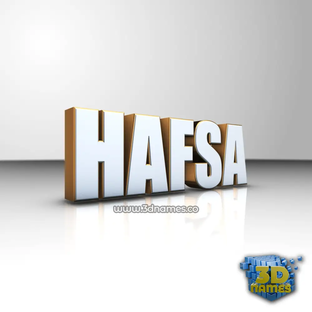 hafsa in White'n'Gold style - 3D name wallpaper