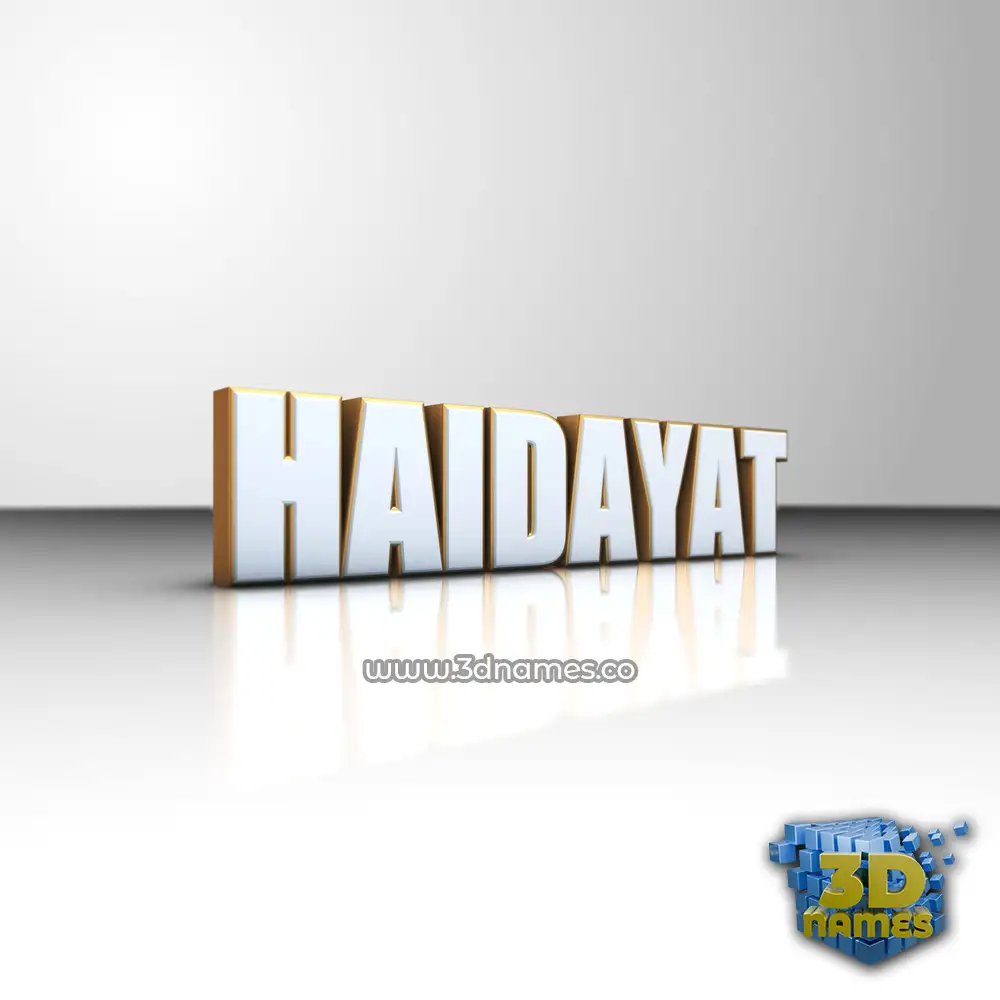 haidayat in White'n'Gold style - 3D name wallpaper