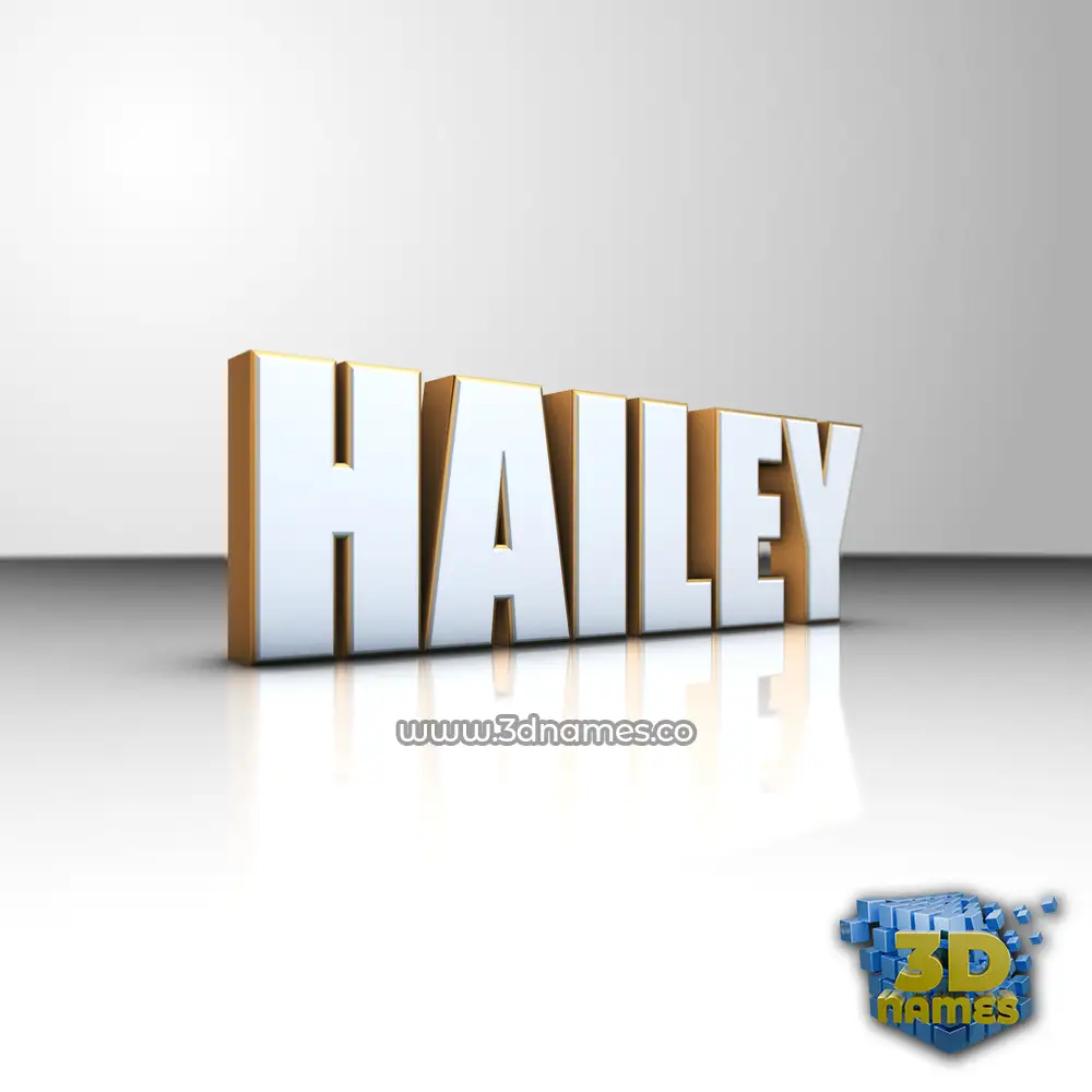 hailey in White'n'Gold style - 3D name wallpaper