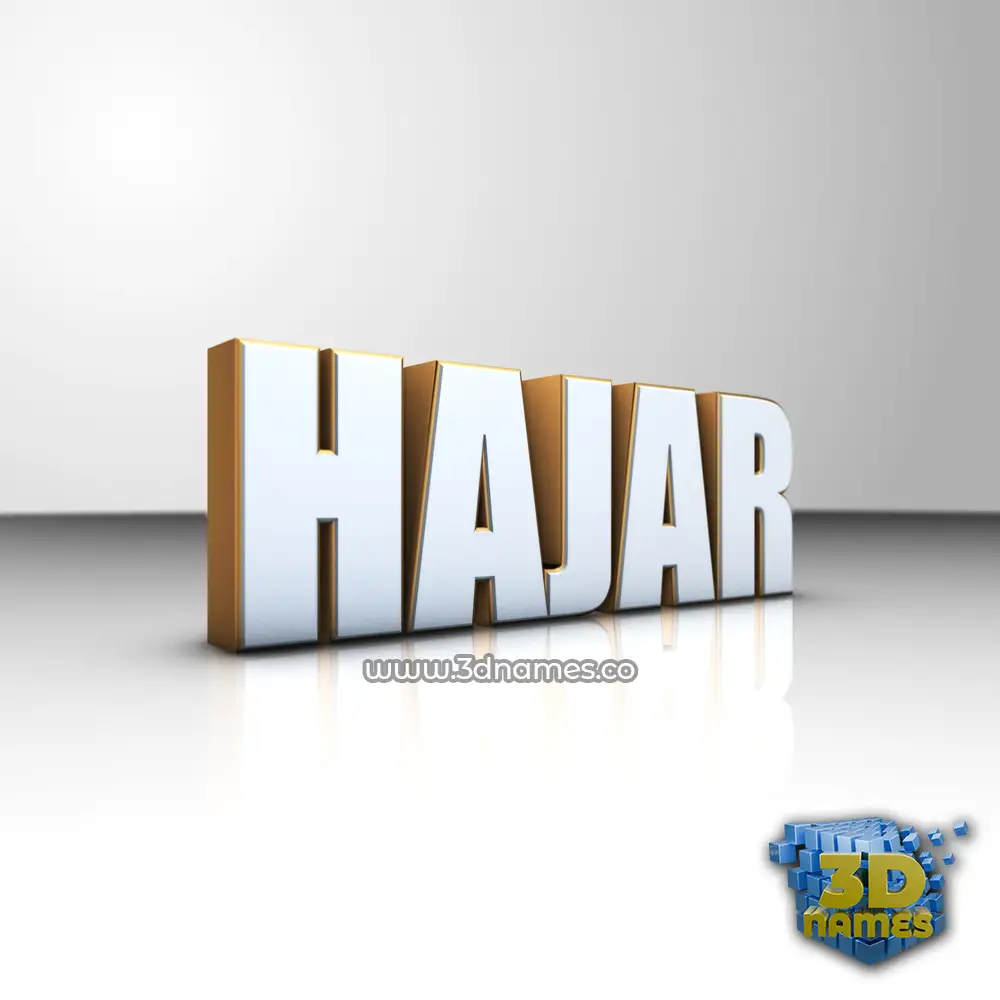 hajar in White'n'Gold style - 3D name wallpaper
