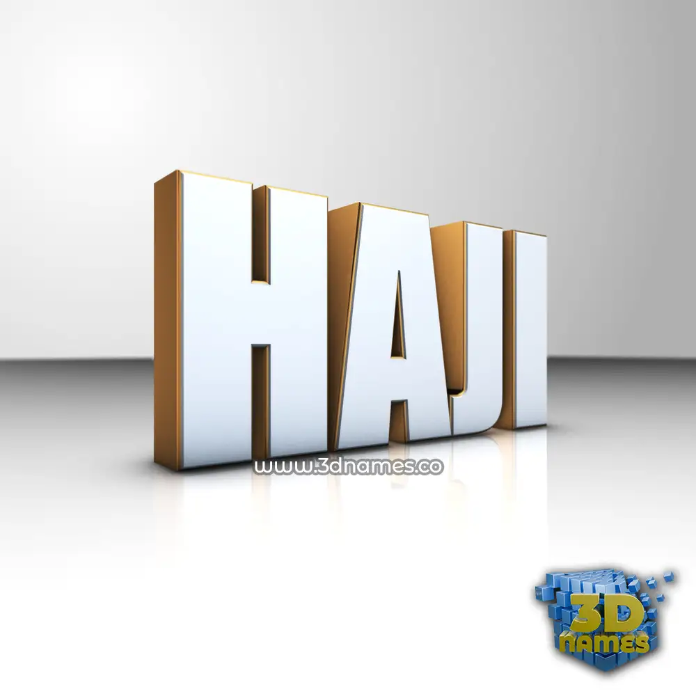 haji in White'n'Gold style - 3D name wallpaper