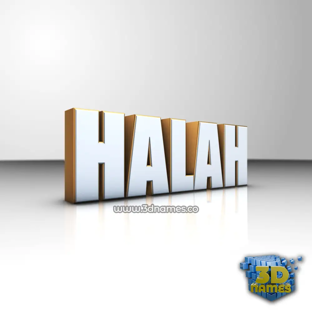 halah in White'n'Gold style - 3D name wallpaper