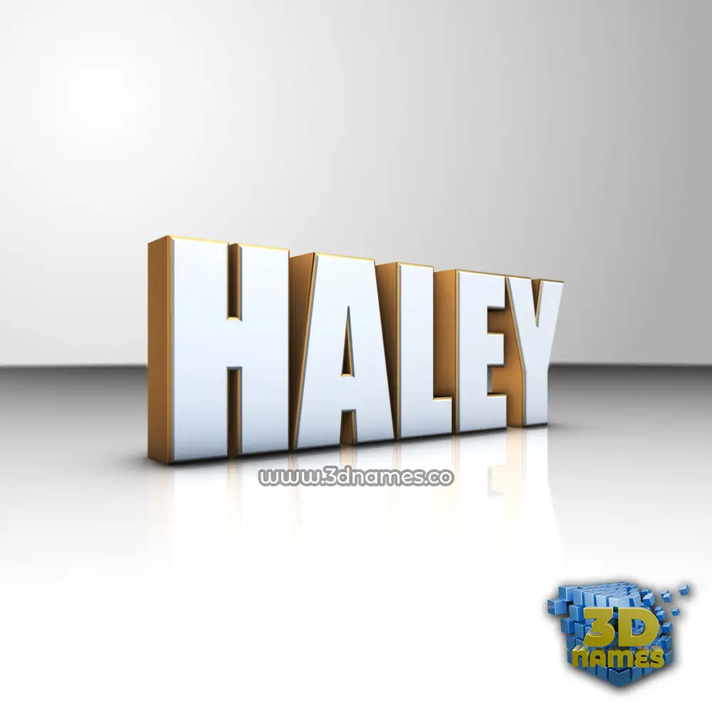 haley in White'n'Gold style - 3D name wallpaper