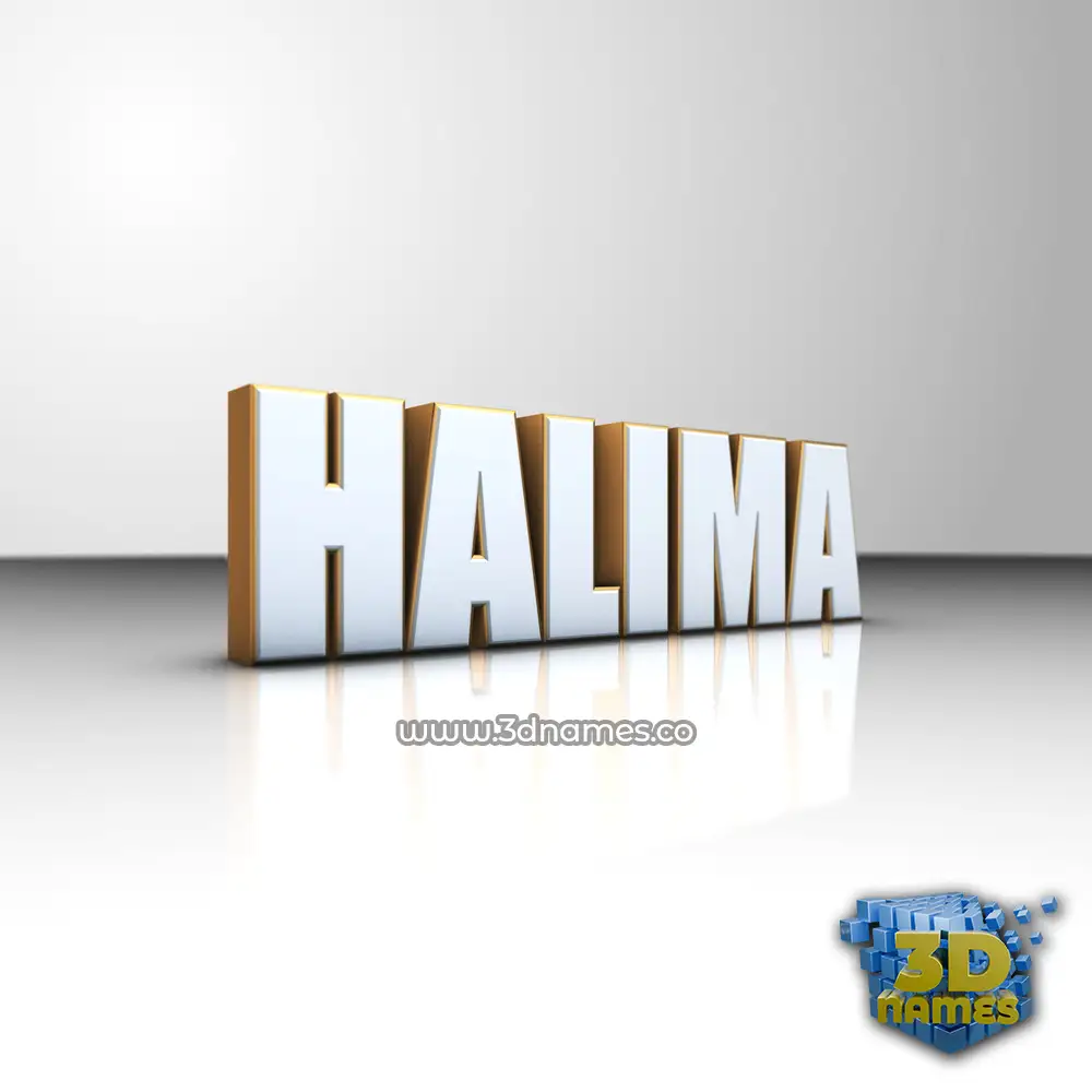 halima in White'n'Gold style - 3D name wallpaper
