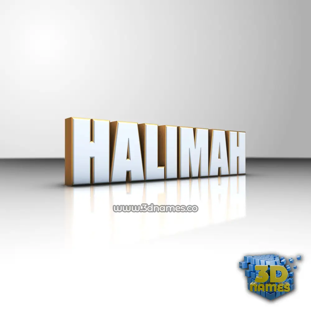 halimah in White'n'Gold style - 3D name wallpaper