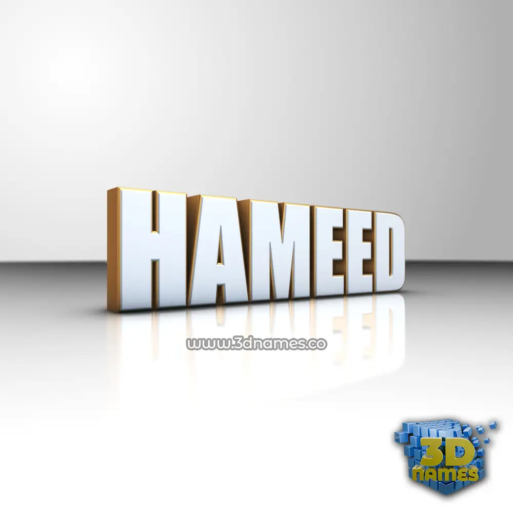 hameed in White'n'Gold style - 3D name wallpaper