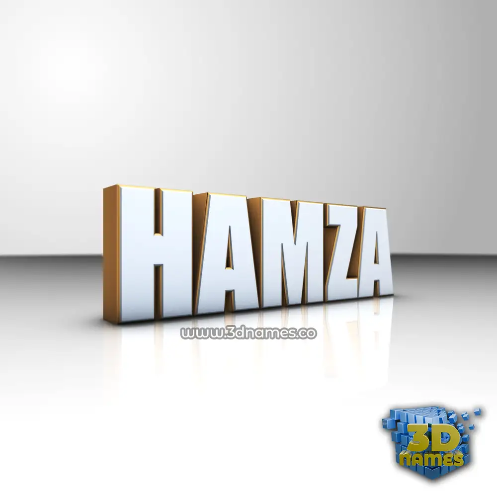 hamza in White'n'Gold style - 3D name wallpaper