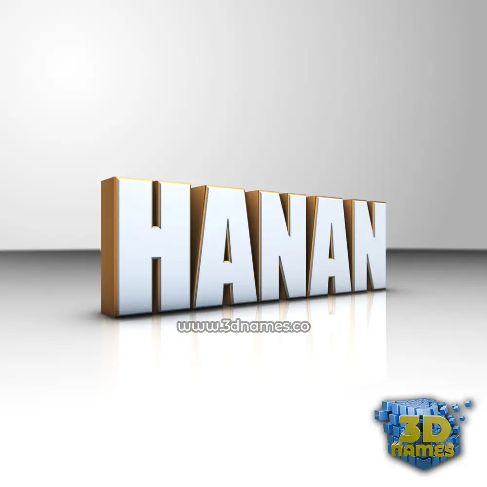 hanan in White'n'Gold style - 3D name wallpaper