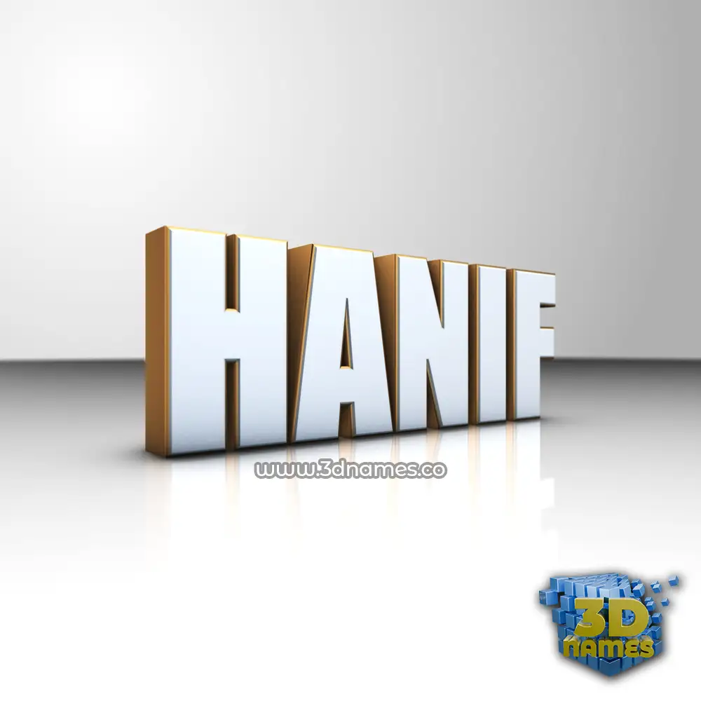 hanif in White'n'Gold style - 3D name wallpaper