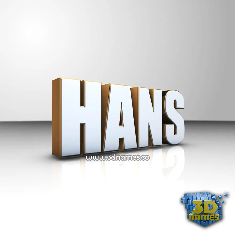 hans in White'n'Gold style - 3D name wallpaper