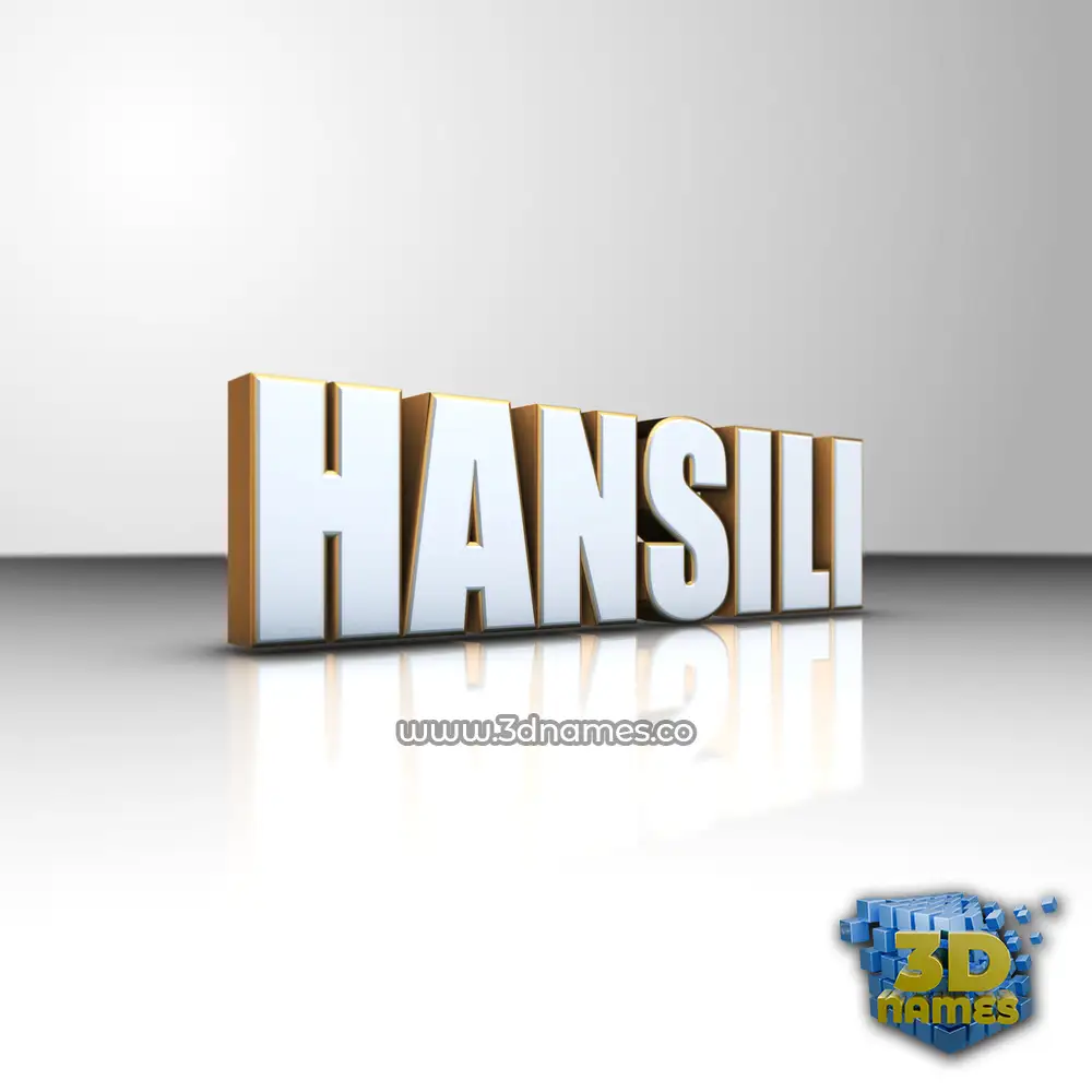 hansili in White'n'Gold style - 3D name wallpaper