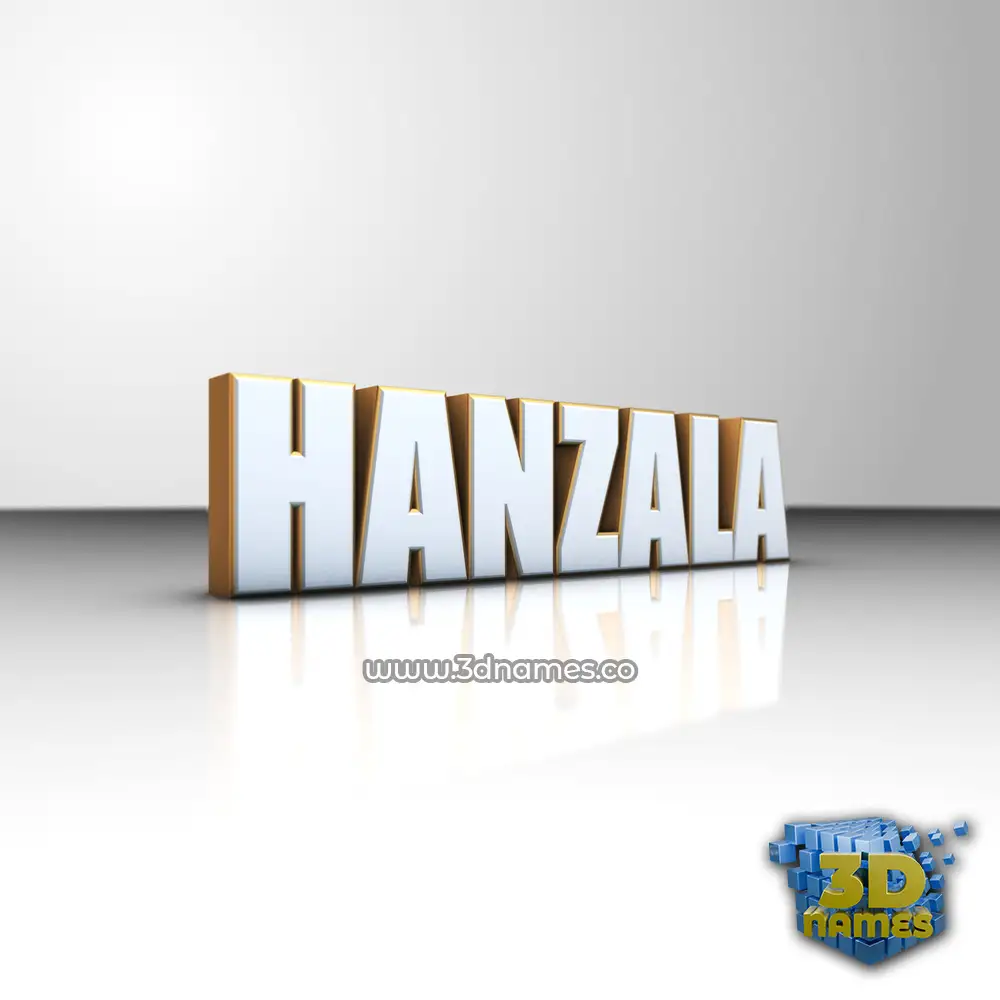 hanzala in White'n'Gold style - 3D name wallpaper