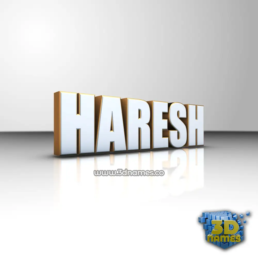 haresh in White'n'Gold style - 3D name wallpaper
