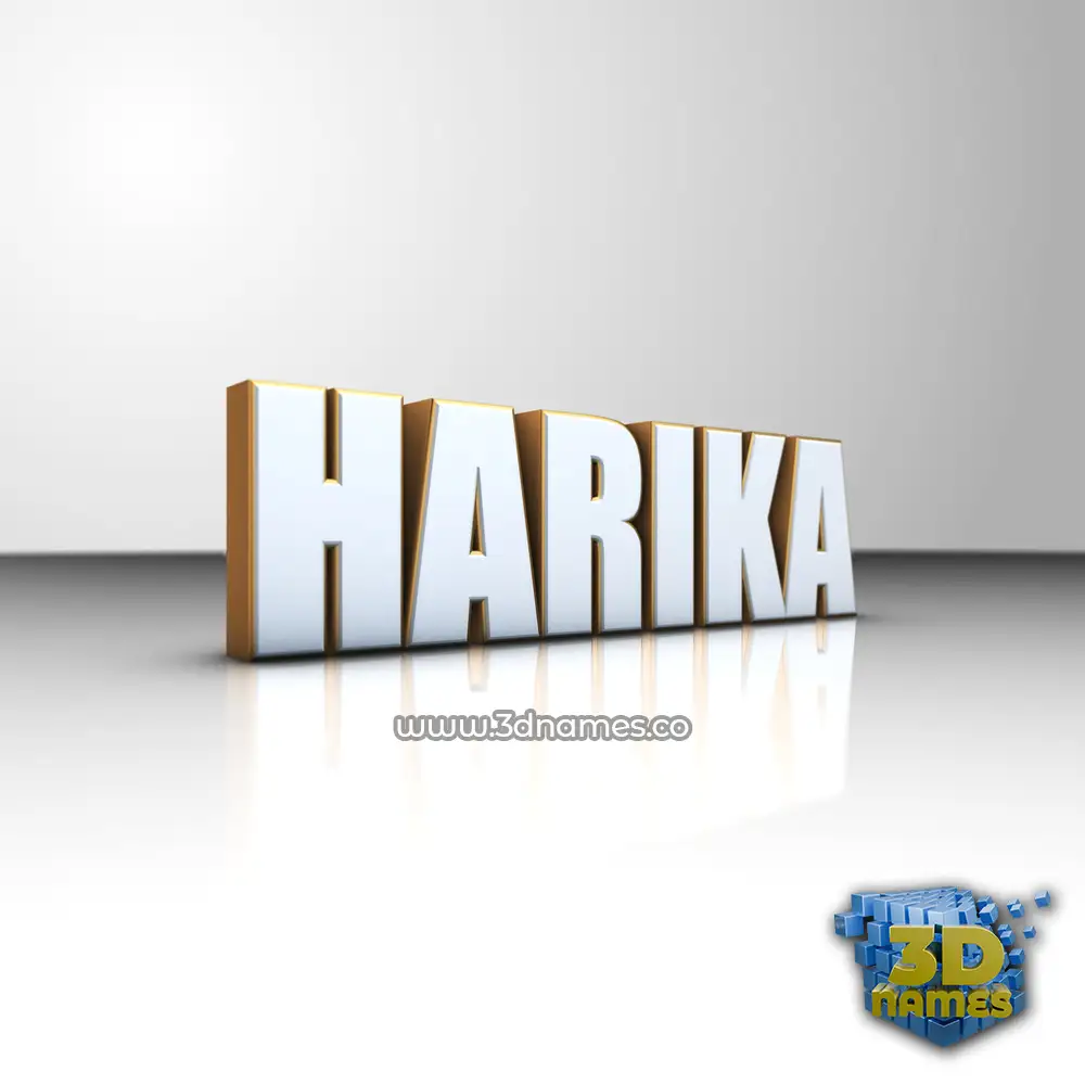 harika in White'n'Gold style - 3D name wallpaper