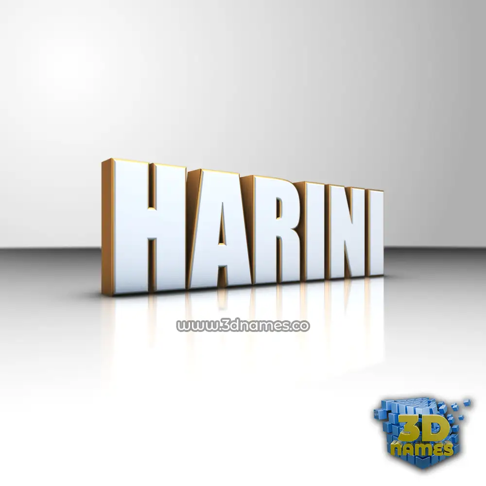 harini in White'n'Gold style - 3D name wallpaper