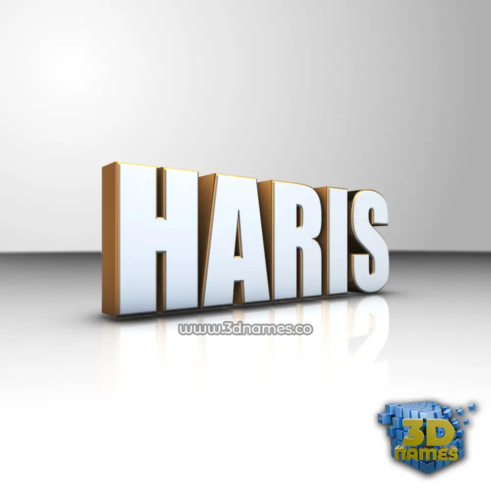 haris in White'n'Gold style - 3D name wallpaper