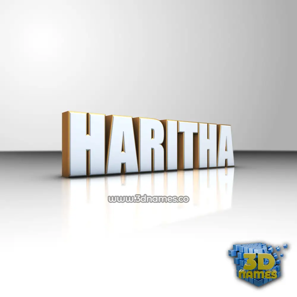 haritha in White'n'Gold style - 3D name wallpaper