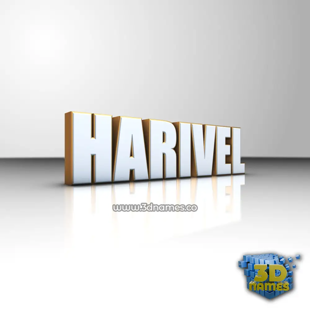 harivel in White'n'Gold style - 3D name wallpaper