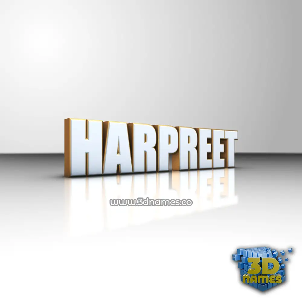 harpreet in White'n'Gold style - 3D name wallpaper