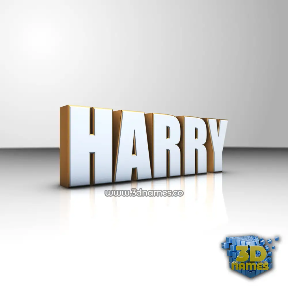 harry in White'n'Gold style - 3D name wallpaper