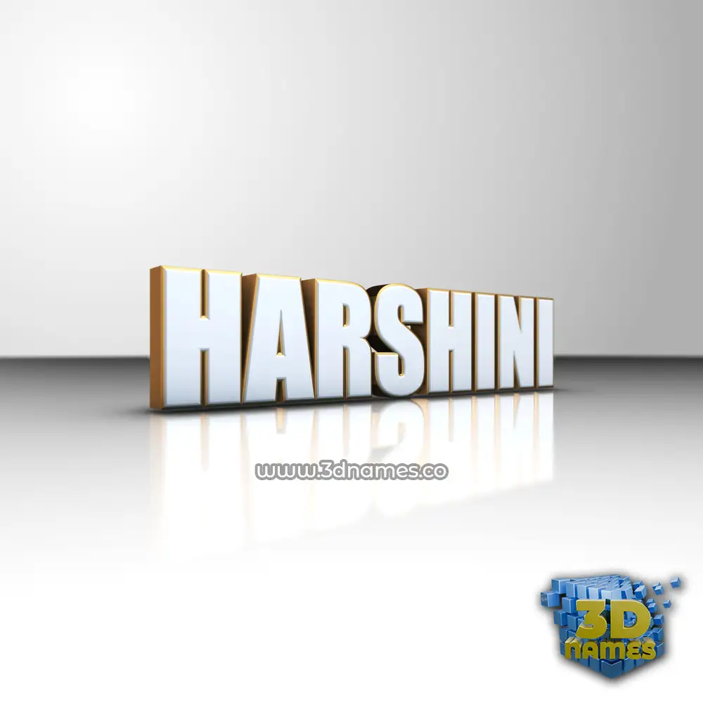 harshini in White'n'Gold style - 3D name wallpaper