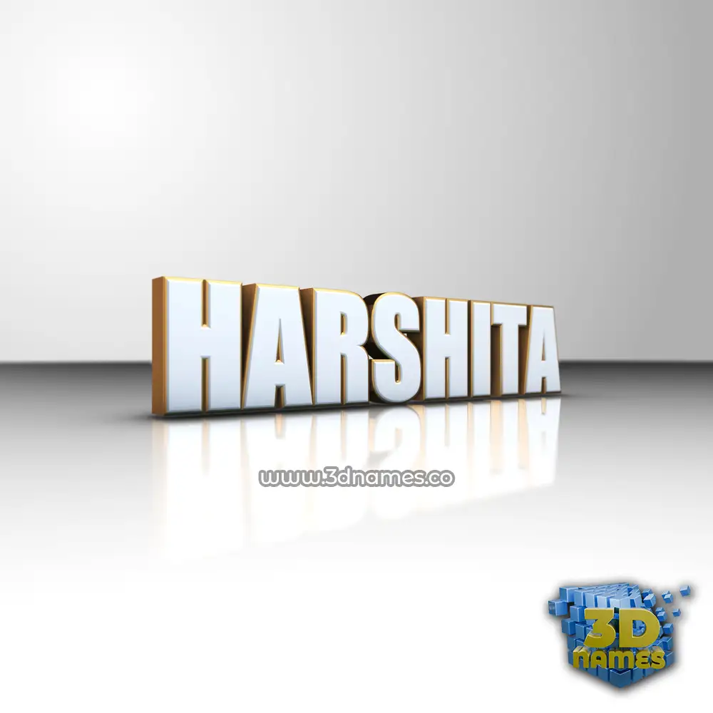 harshita in White'n'Gold style - 3D name wallpaper