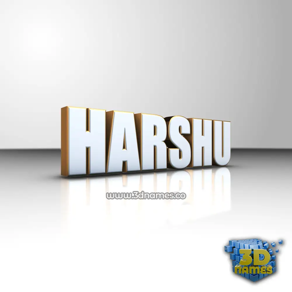 harshu in White'n'Gold style - 3D name wallpaper