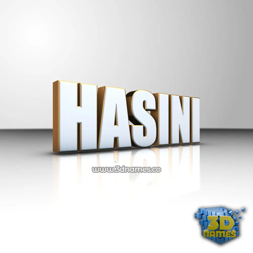 hasini in White'n'Gold style - 3D name wallpaper