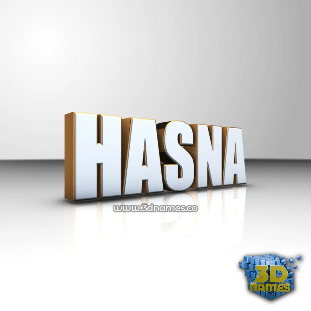 hasna in White'n'Gold style - 3D name wallpaper