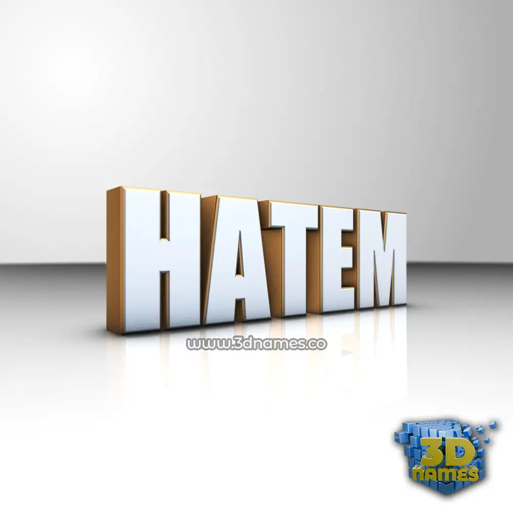 hatem in White'n'Gold style - 3D name wallpaper