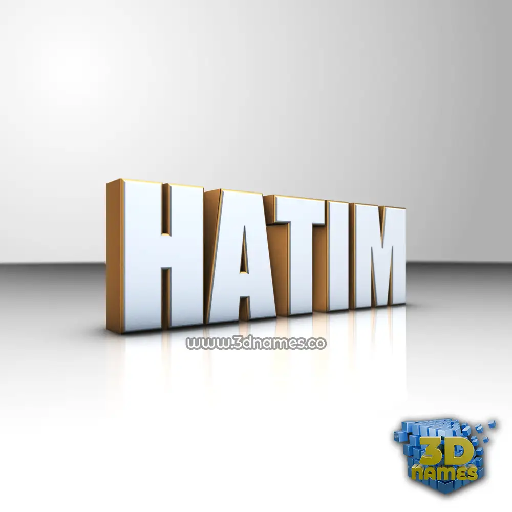 hatim in White'n'Gold style - 3D name wallpaper