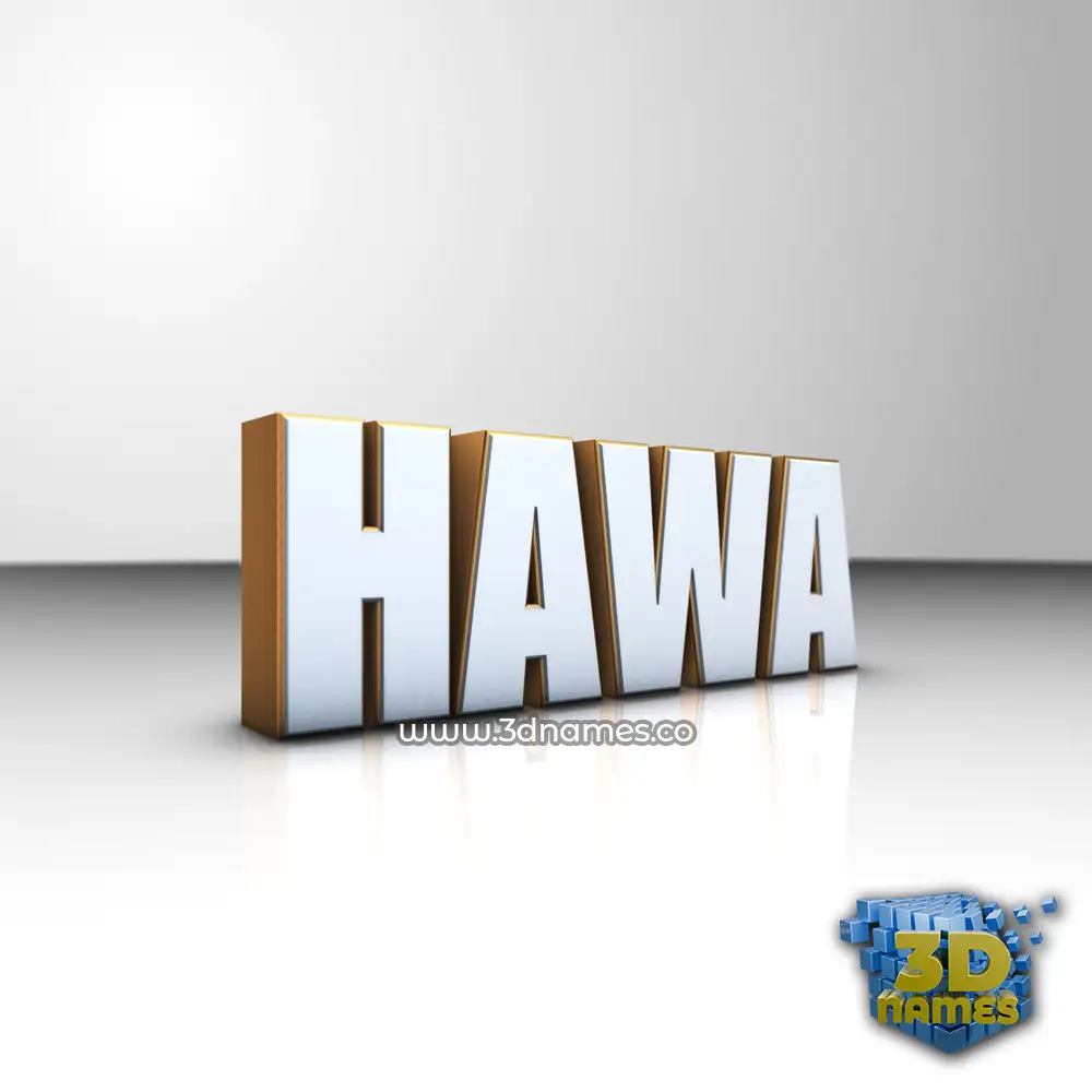 hawa in White'n'Gold style - 3D name wallpaper