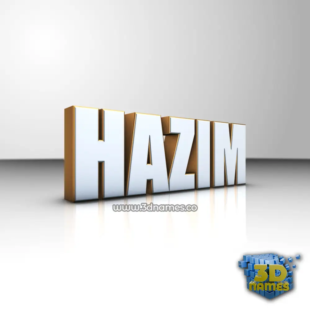 hazim in White'n'Gold style - 3D name wallpaper