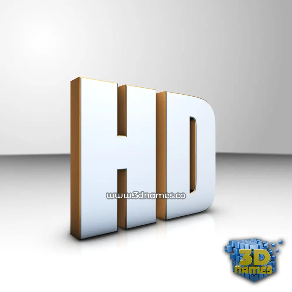 hd in White'n'Gold style - 3D name wallpaper