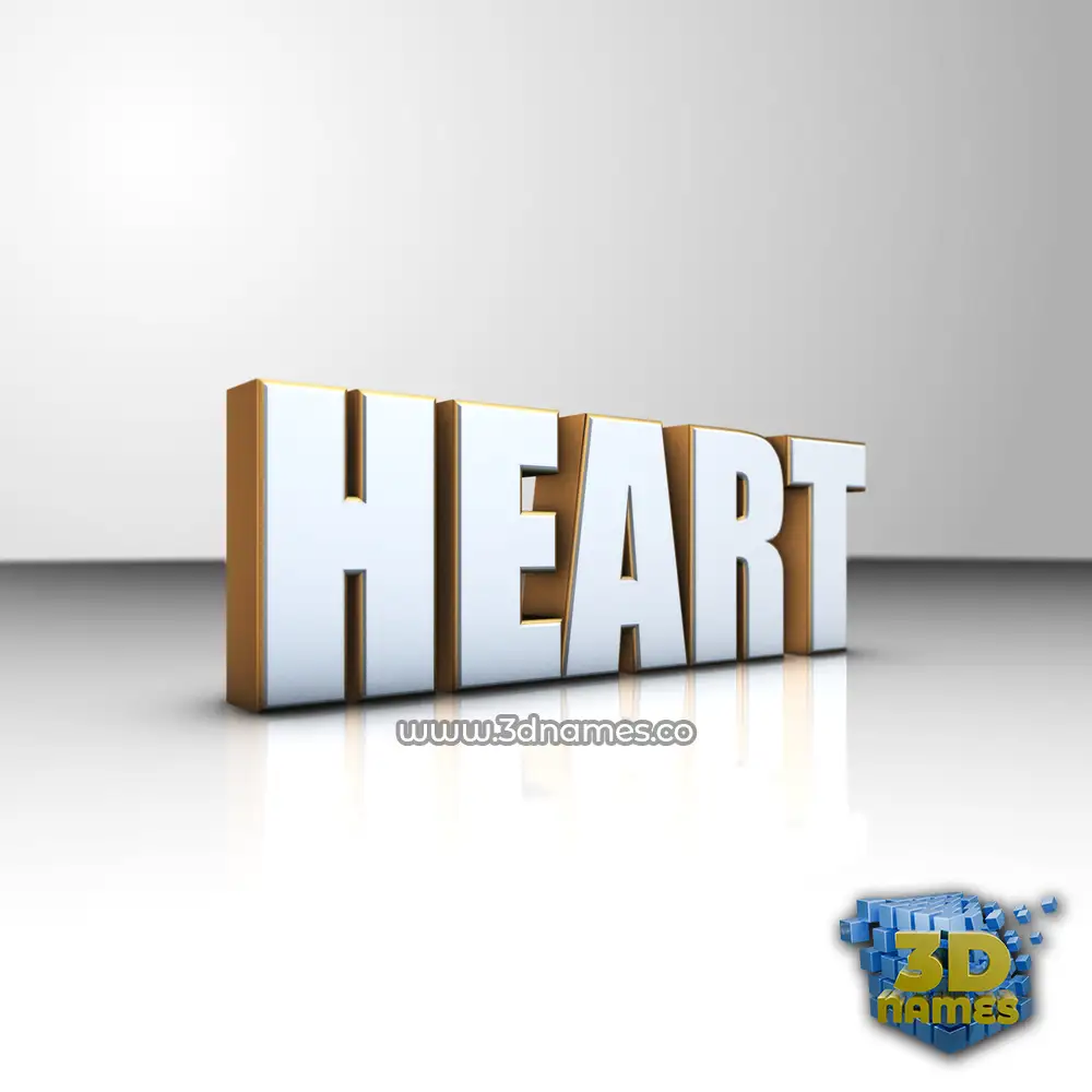 heart in White'n'Gold style - 3D name wallpaper