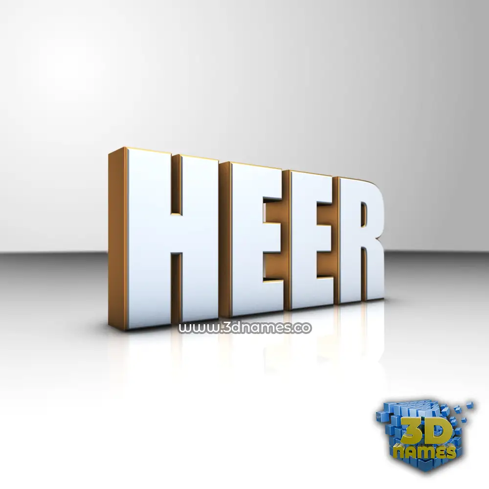 heer in White'n'Gold style - 3D name wallpaper