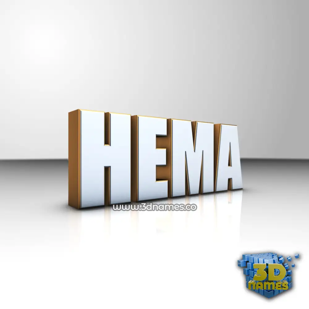 hema in White'n'Gold style - 3D name wallpaper