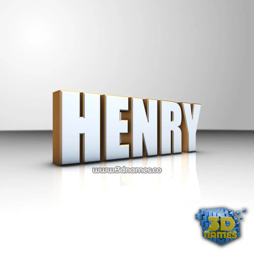henry in White'n'Gold style - 3D name wallpaper