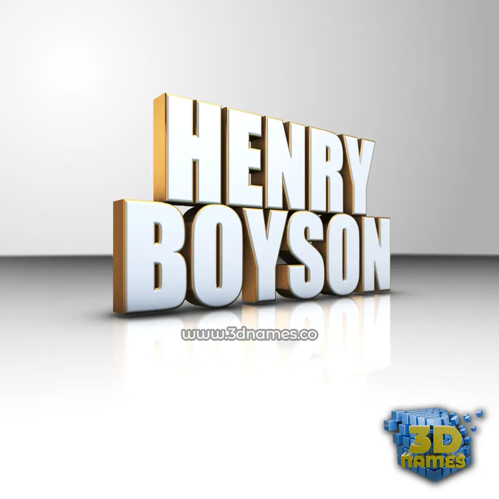 henry boyson in White'n'Gold style - 3D name wallpaper