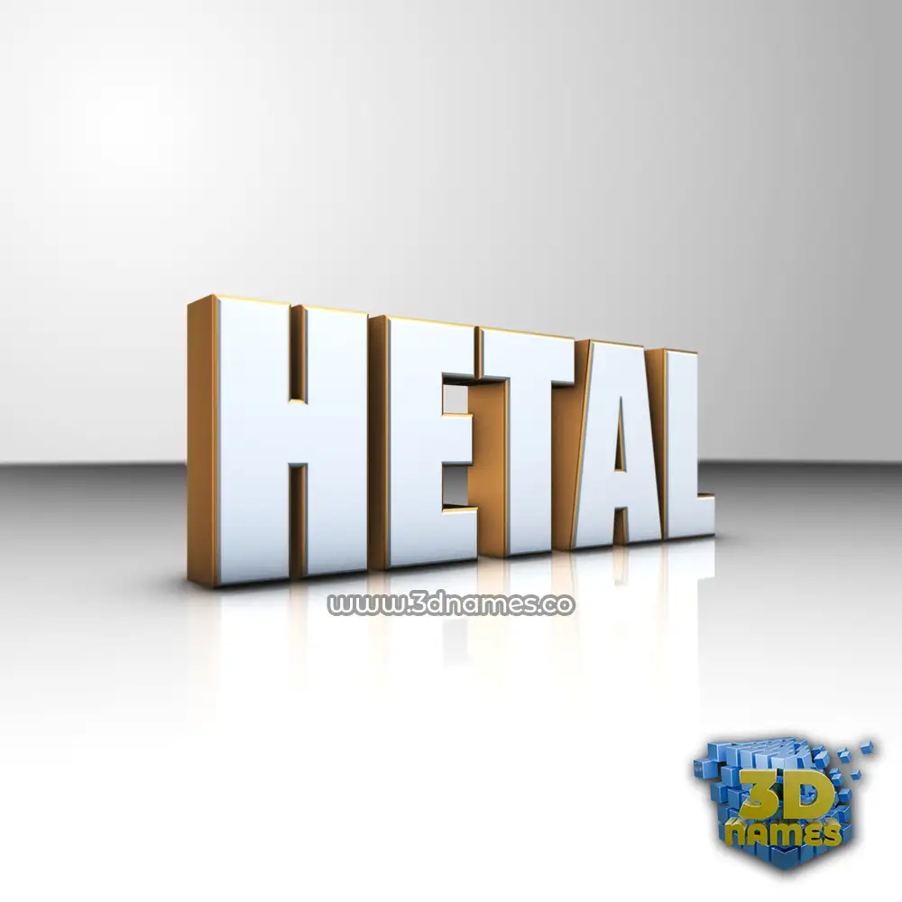 hetal in White'n'Gold style - 3D name wallpaper