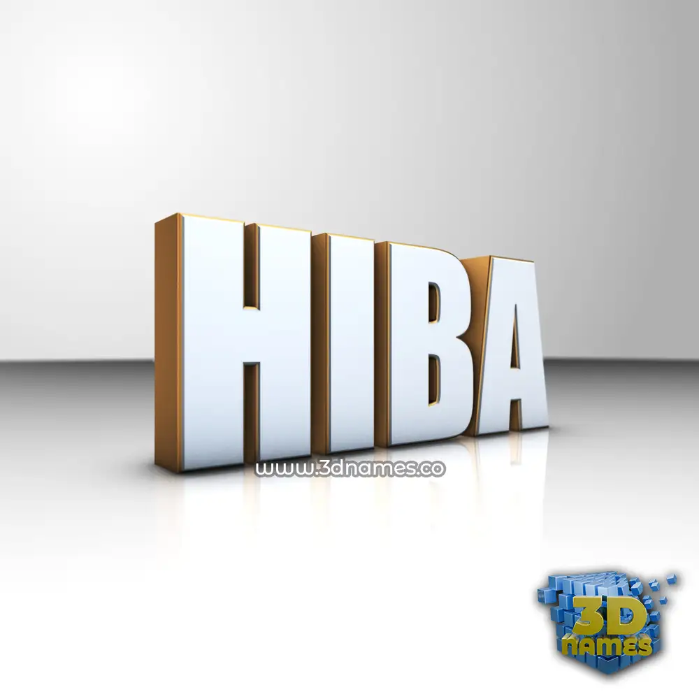 hiba in White'n'Gold style - 3D name wallpaper