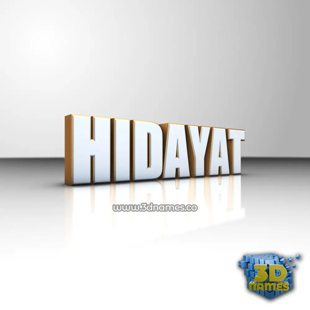 hidayat in White'n'Gold style - 3D name wallpaper