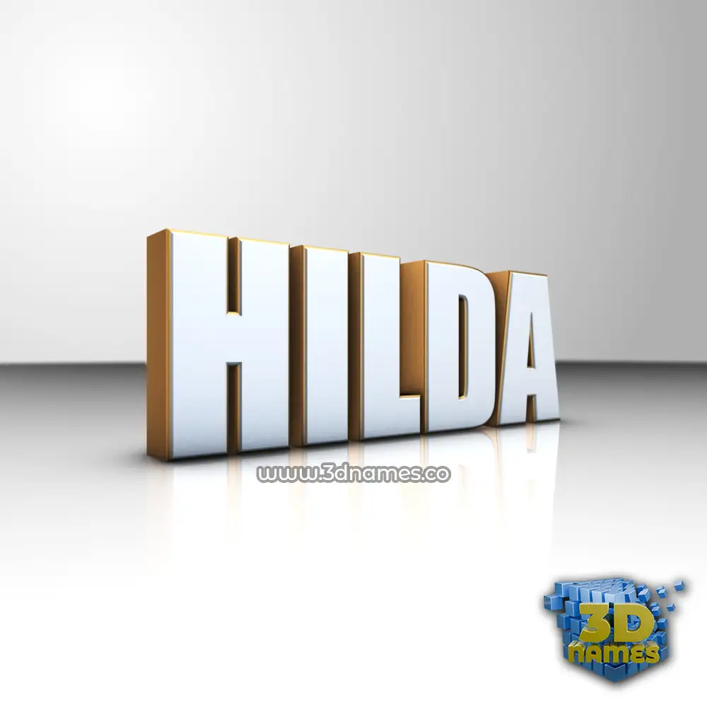 hilda in White'n'Gold style - 3D name wallpaper
