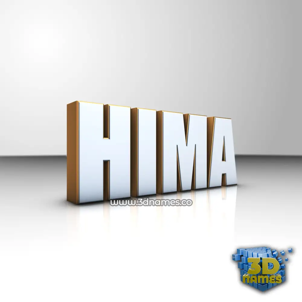 hima in White'n'Gold style - 3D name wallpaper