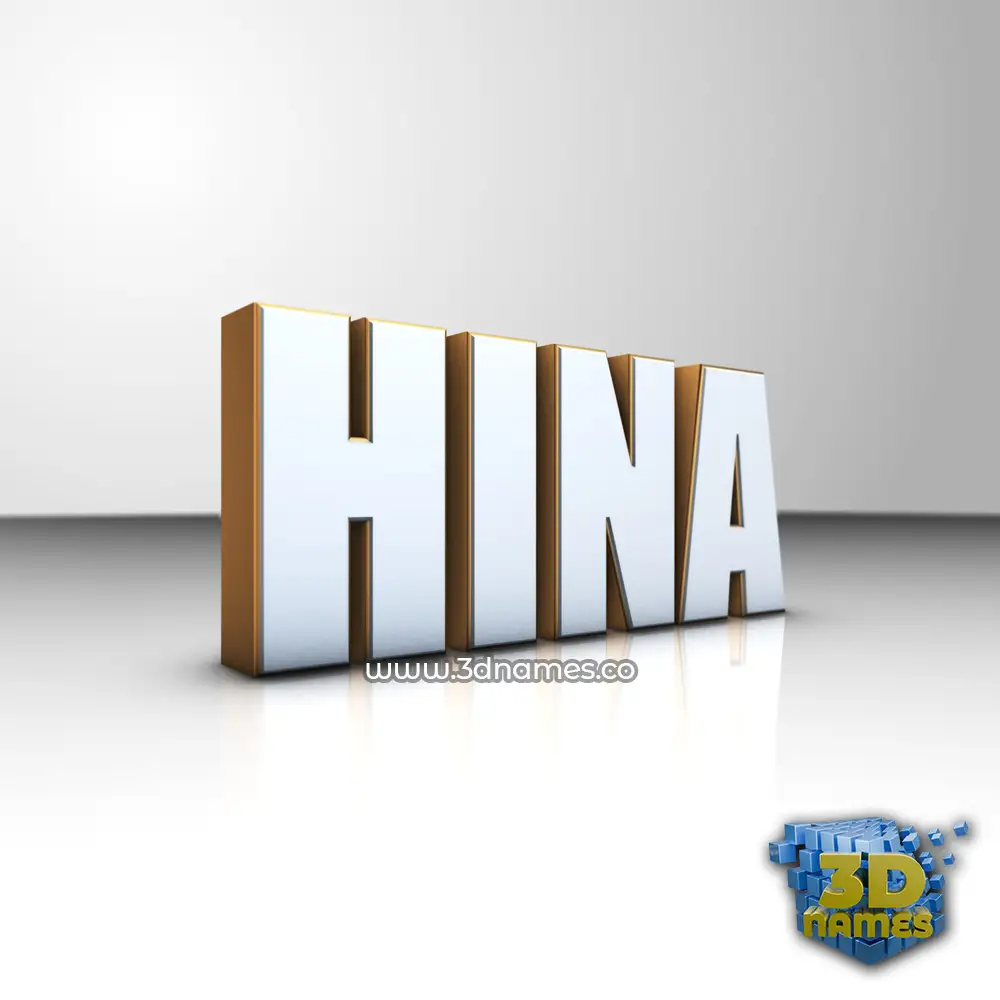 hina in White'n'Gold style - 3D name wallpaper