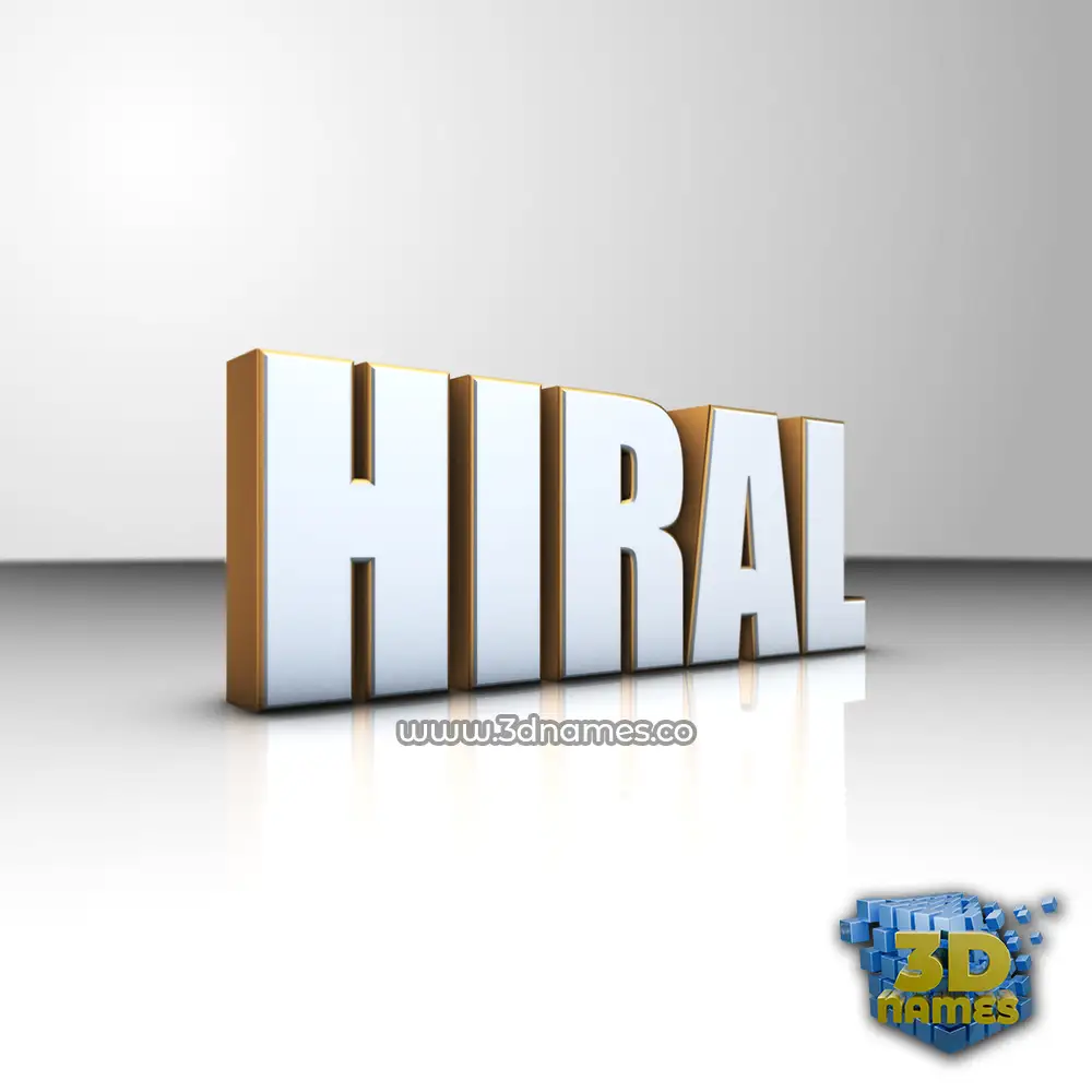 hiral in White'n'Gold style - 3D name wallpaper
