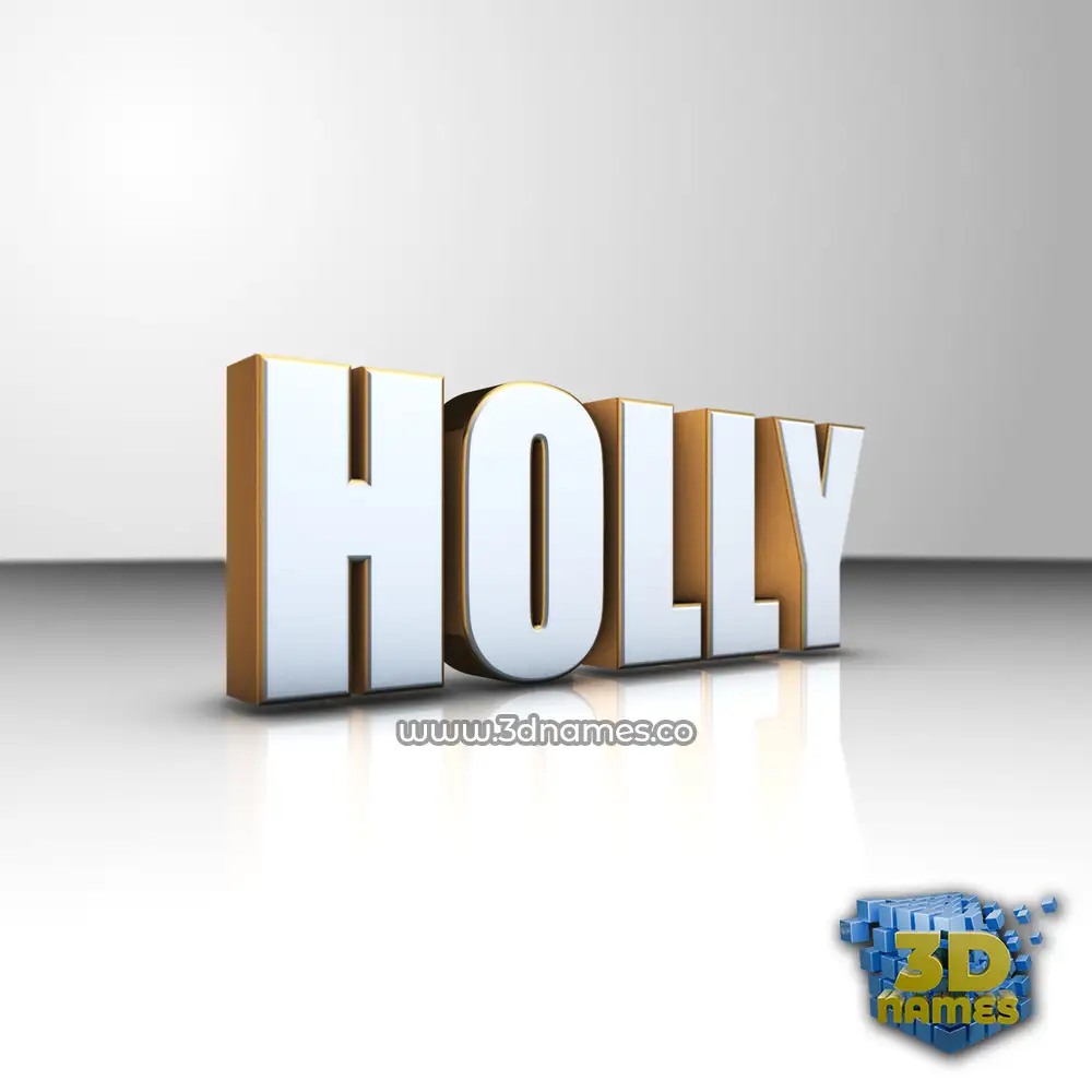 holly in White'n'Gold style - 3D name wallpaper