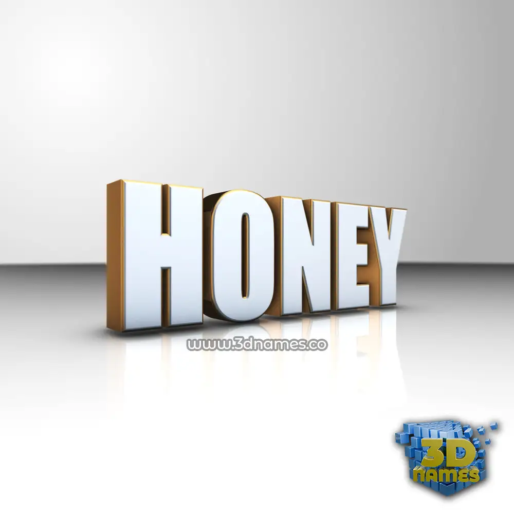 honey in White'n'Gold style - 3D name wallpaper