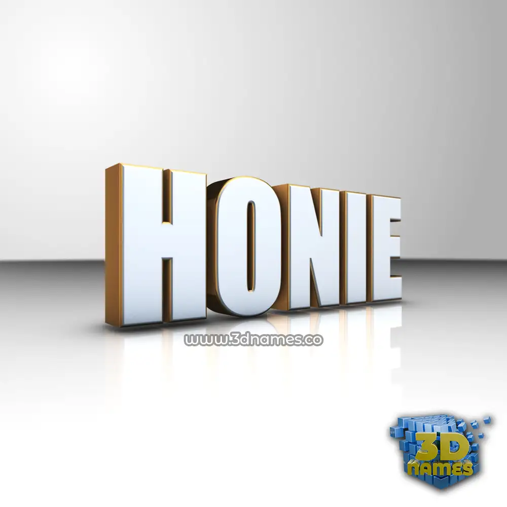 honie in White'n'Gold style - 3D name wallpaper