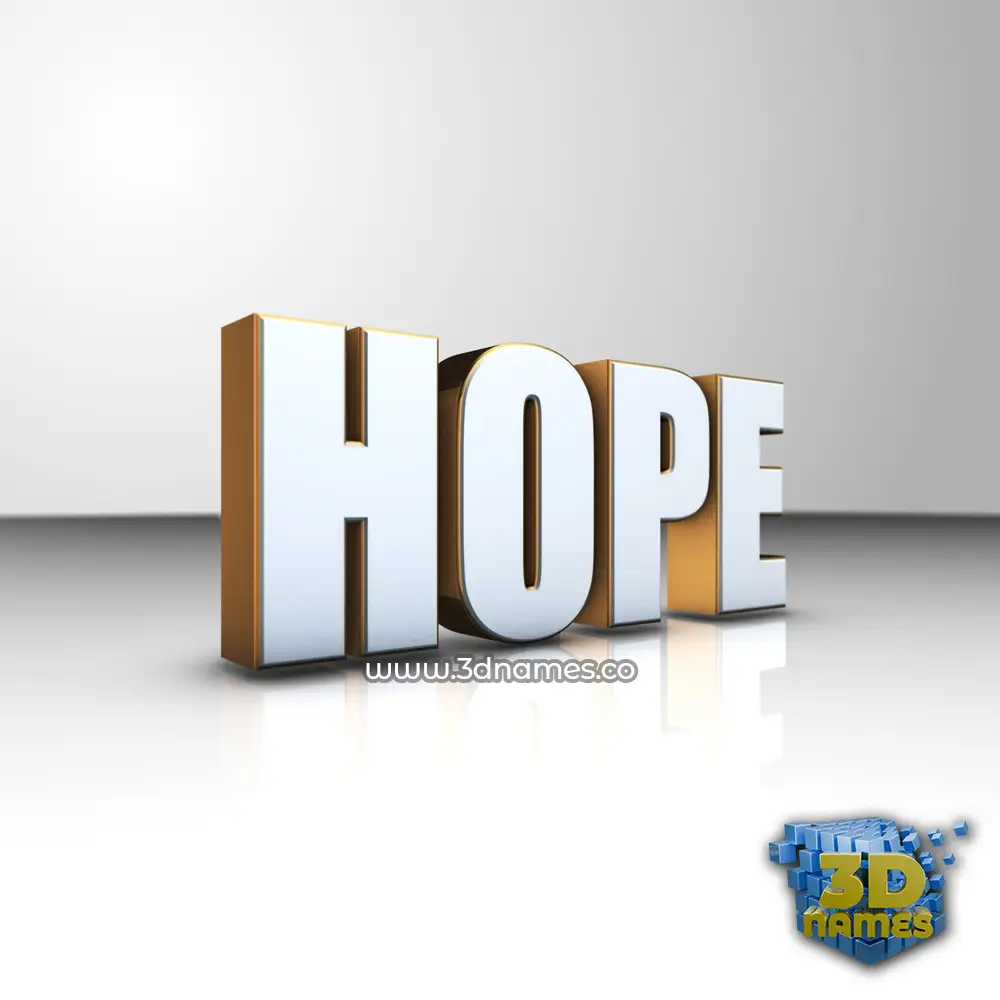 hope in White'n'Gold style - 3D name wallpaper